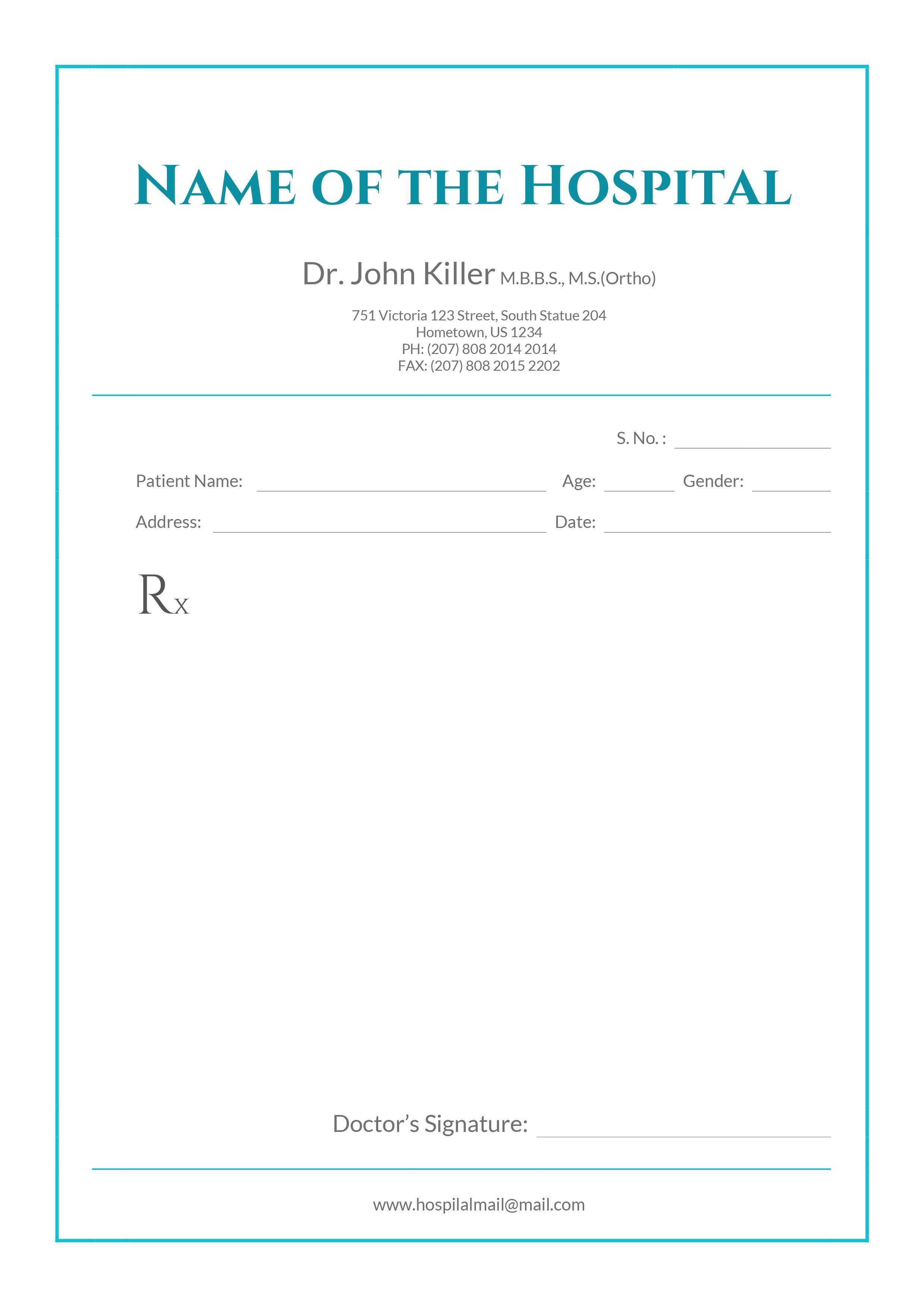 Free Medical Prescription Format | Download | Medical With Regard To Doctors Prescription Template Word