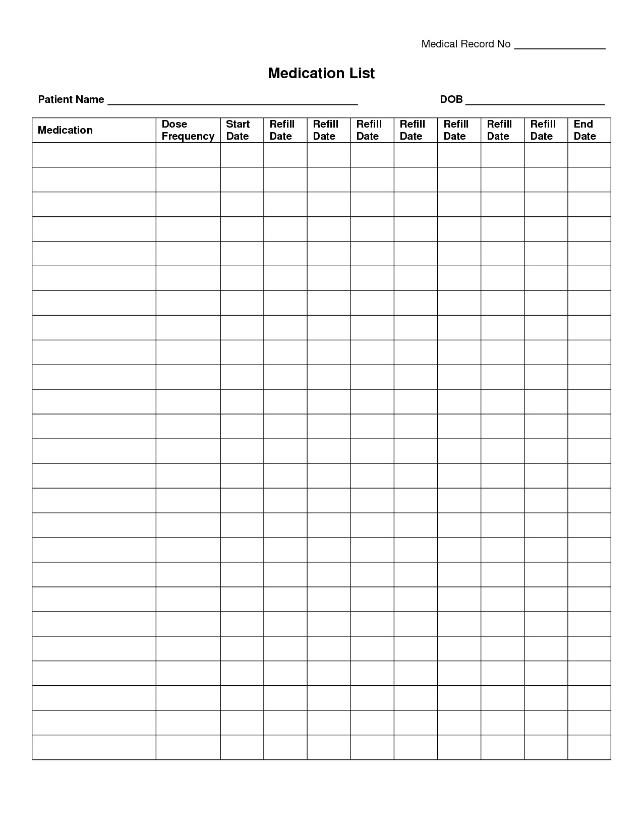 Free Medication Administration Record Template Excel – Yahoo For Blank Medication List Templates