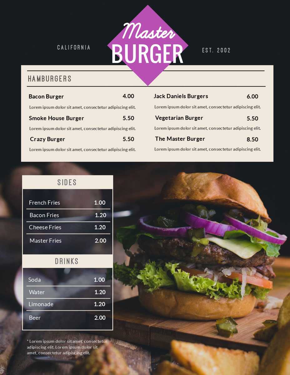 Free Menu Maker | Menu Creator | Visme Throughout Frequent Diner Card Template