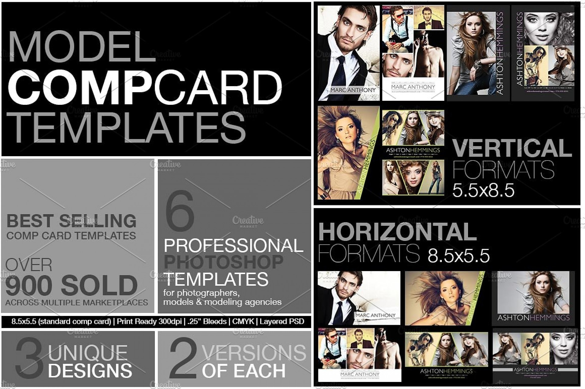 Free Microsoft Word Comp Card Template Model Photoshop Psd With Free Comp Card Template