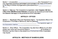 Free Minnesota Corporate Bylaws Template | Pdf | Word | in Corporate Bylaws Template Word