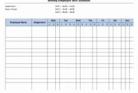 Free Monthly Work Schedule Template | Weekly Employee 8 Hour intended for Blank Monthly Work Schedule Template