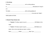 Free Motor Vehicle (Dmv) Bill Of Sale Form - Word | Pdf for Vehicle Bill Of Sale Template Word