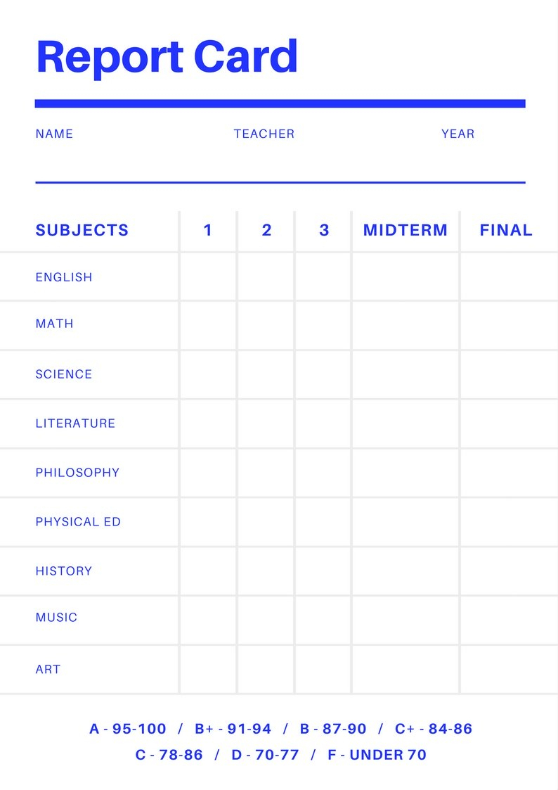 Free Online Report Card Maker: Design A Custom Report Card Throughout High School Student Report Card Template
