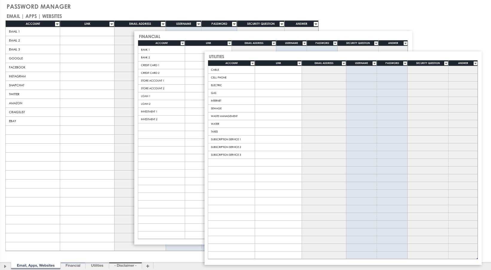 Free Password Templates And Spreadsheets | Smartsheet With Regarding Cheat Sheet Template Word