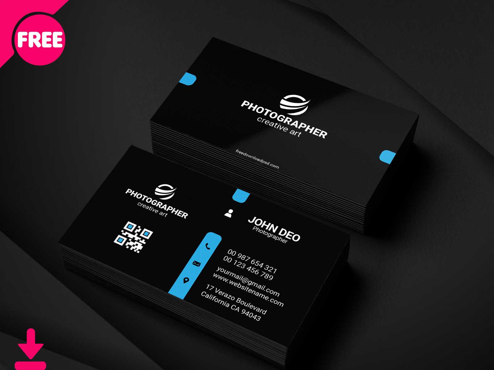 Free Personal Business Card Psd Template Cover | Searchmuzli Regarding Free Personal Business Card Templates