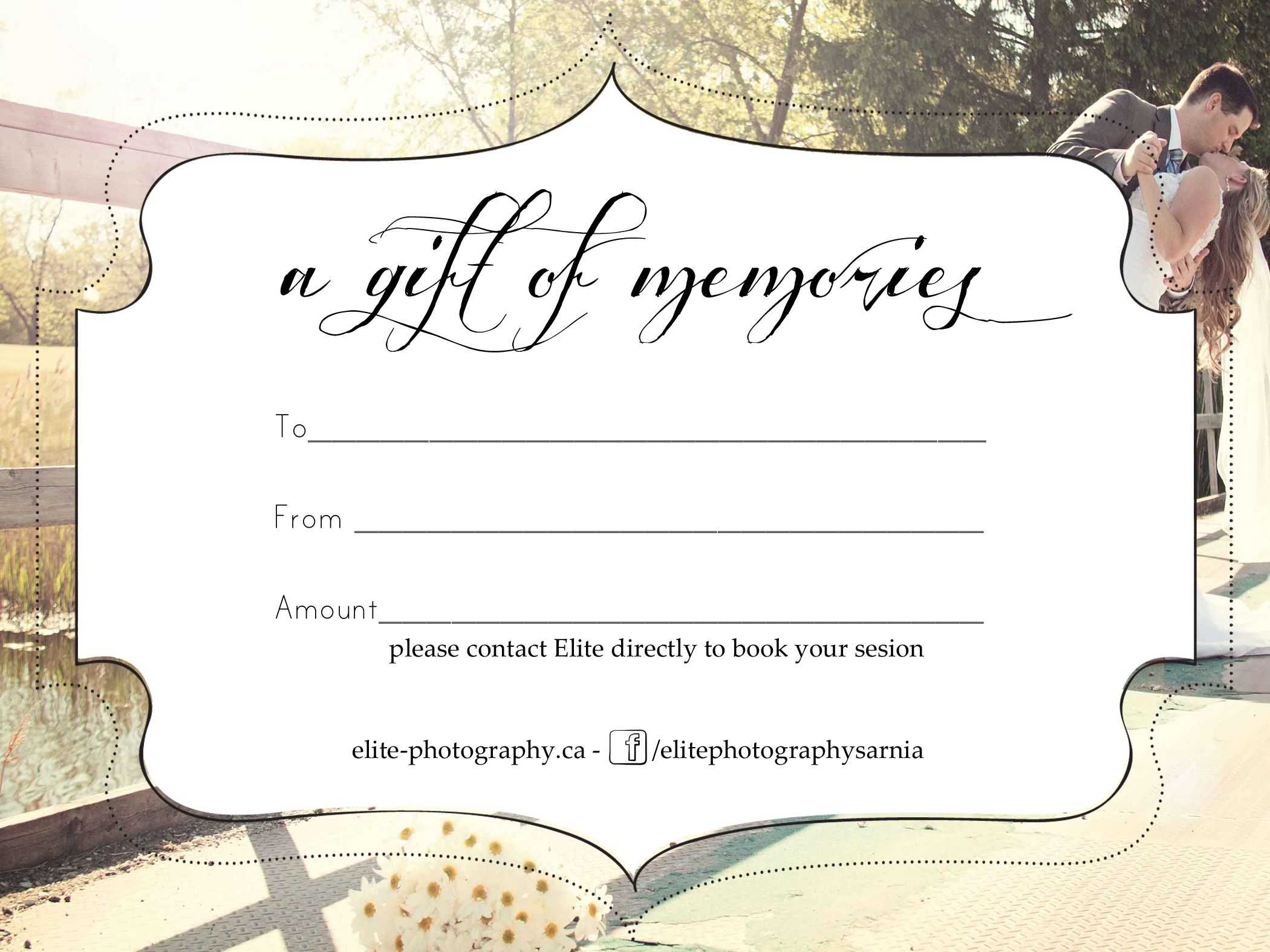 Free Photography Gift Certificate For Photoshoot Gift Certificate Template