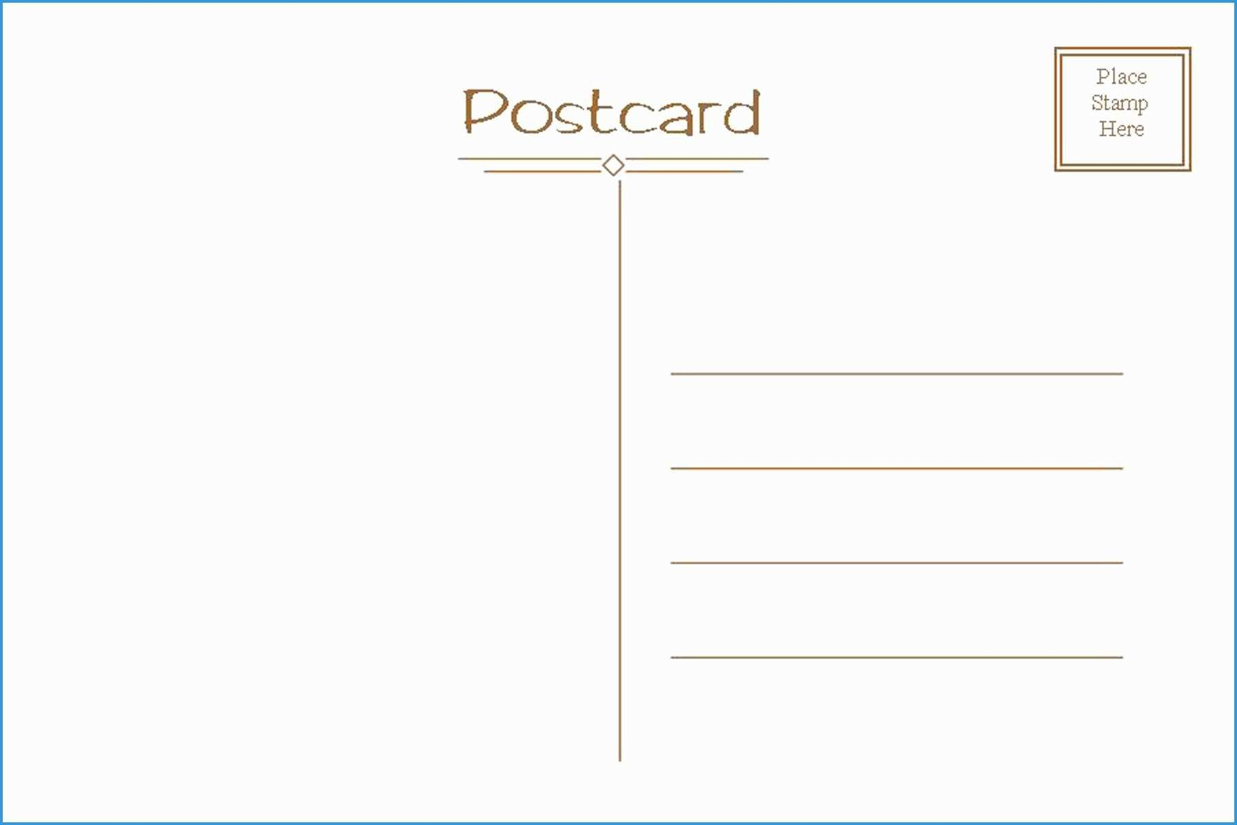 Free Postcard Template Elegant Postcard Template Free For Postcard Size Template Word