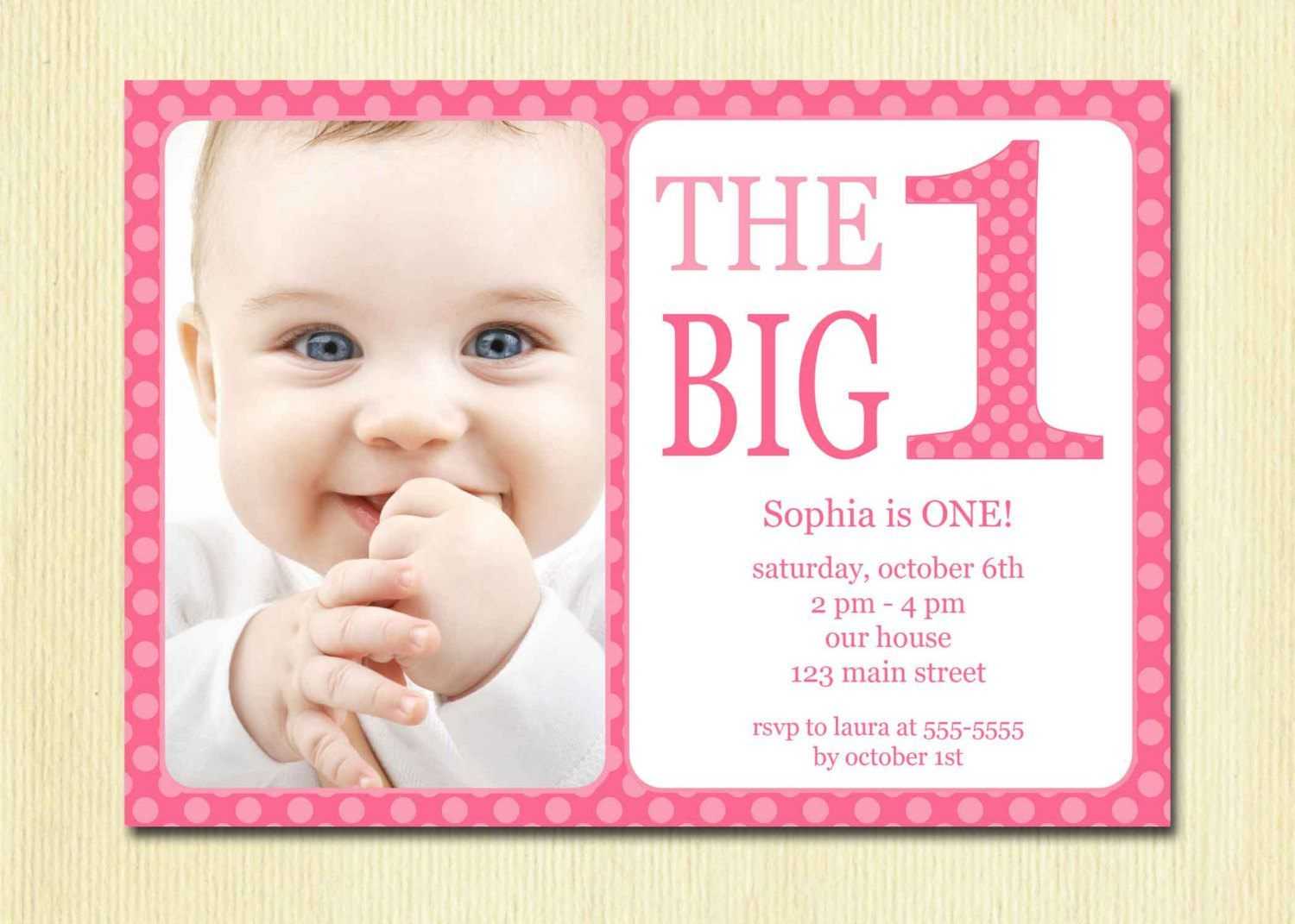 Free Printable 1St Birthday Invitation Template | Birthday With Regard To First Birthday Invitation Card Template