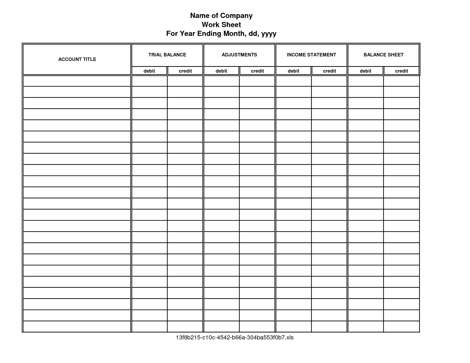 Free Printable Accounting Ledger Sheets | 8 Organization Intended For Trial Report Template