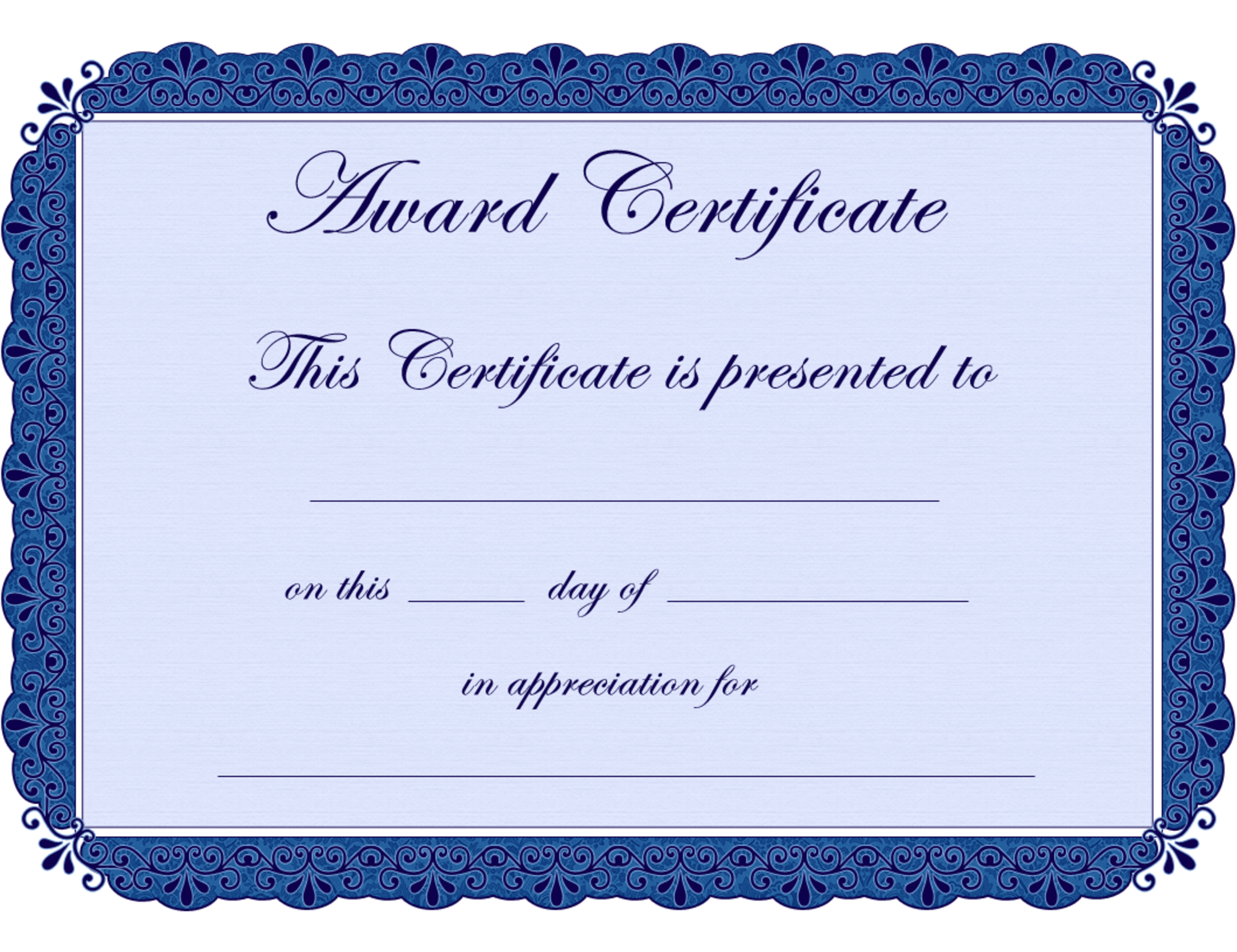 Free Printable Award Certificate Borders |  Award For Blank Award Certificate Templates Word