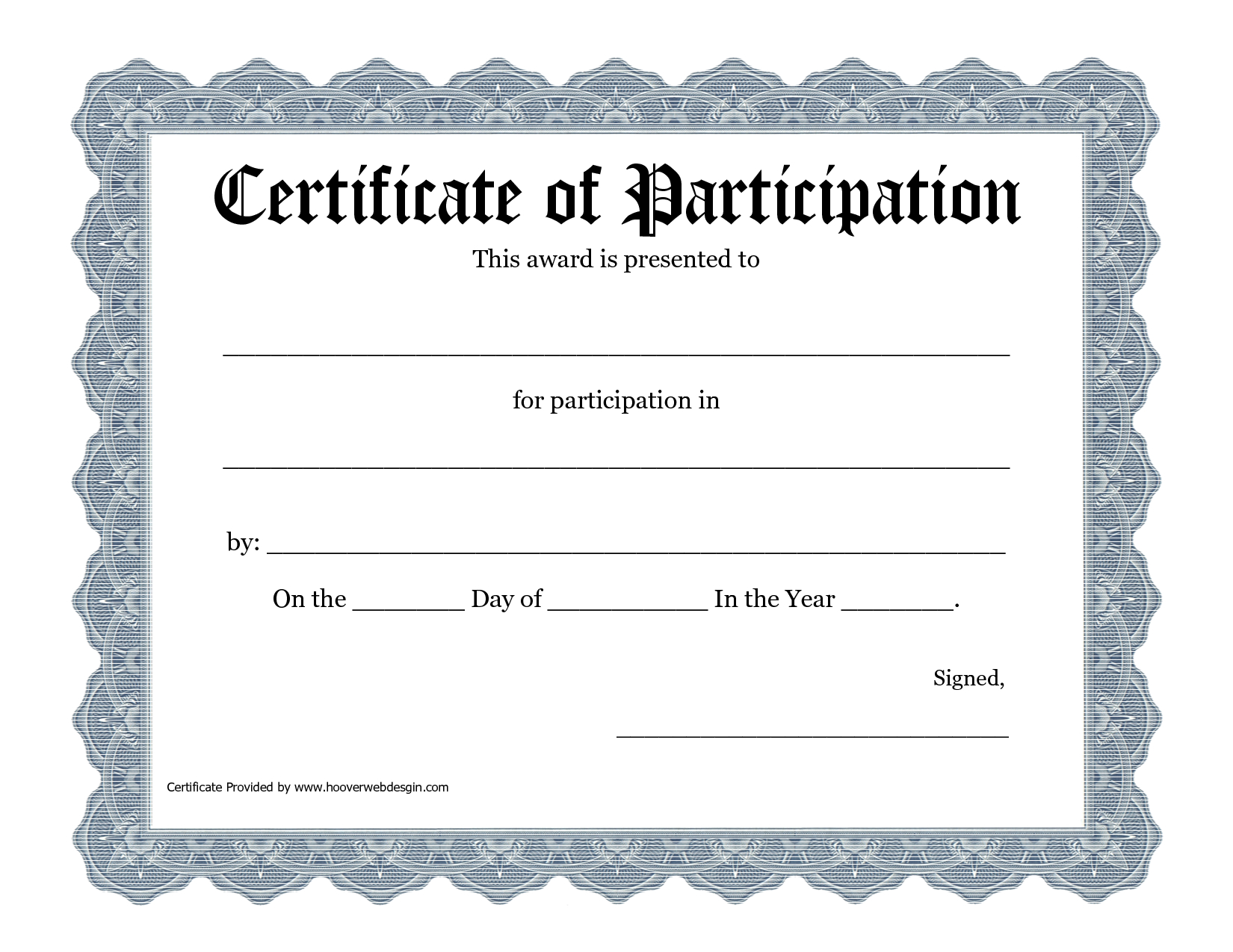 Free Printable Award Certificate Template - Bing Images For Certification Of Participation Free Template