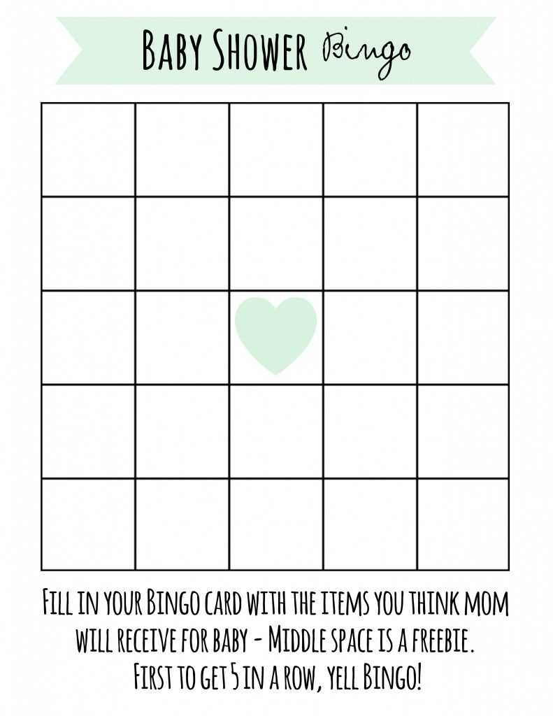 Free Printable Baby Shower Bingo | Babyshower Goed | Baby With Blank Bingo Template Pdf