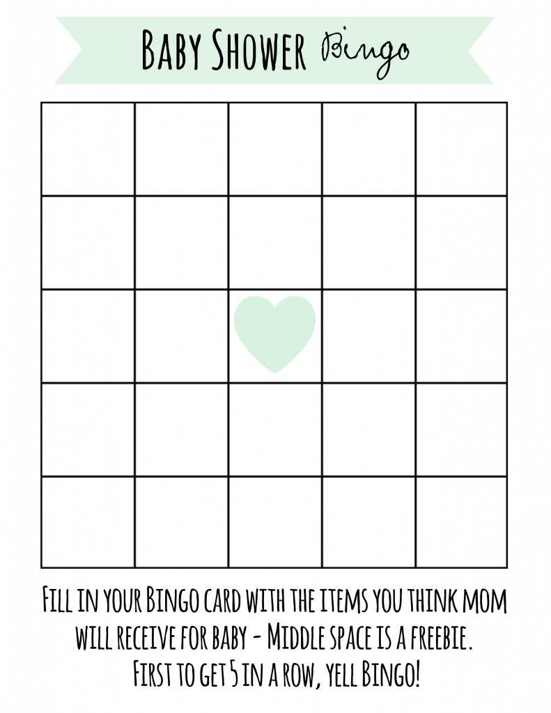 Free Printable Baby Shower Bingo – Frugal Fanatic With Regard To Blank Bingo Card Template Microsoft Word