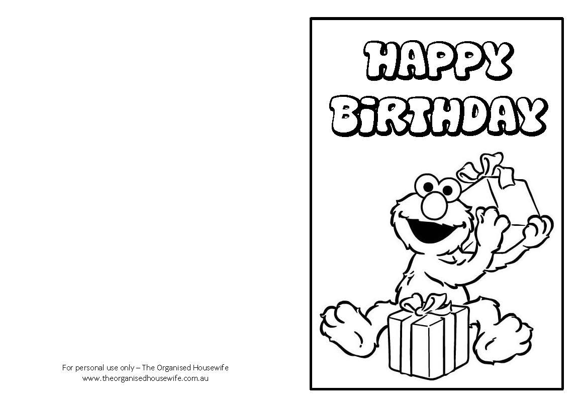 Free Printable: Birthday Cards | Coloring Birthday Cards Pertaining To Elmo Birthday Card Template