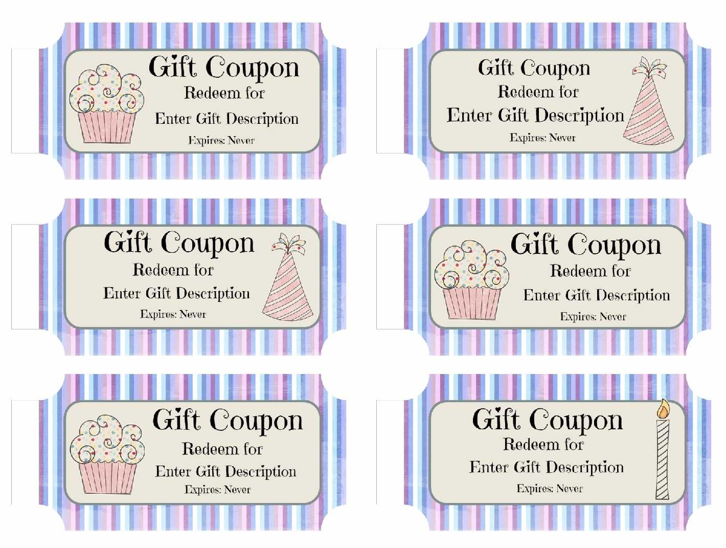 Free Printable Birthday Coupons Templates Gift Certificates Pertaining To Blank Coupon Template Printable