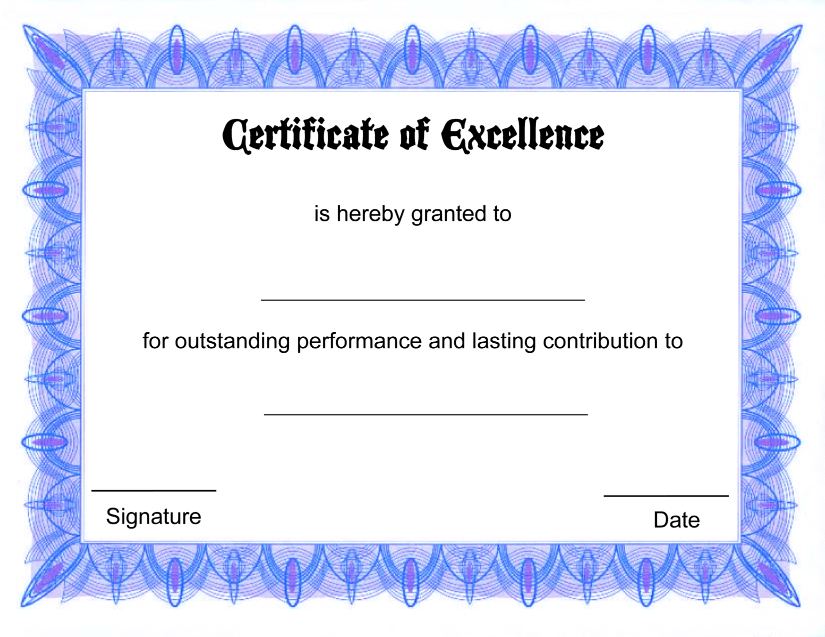 Free Printable Blank Award Certificate Templates | Mult Igry Inside Free Printable Blank Award Certificate Templates