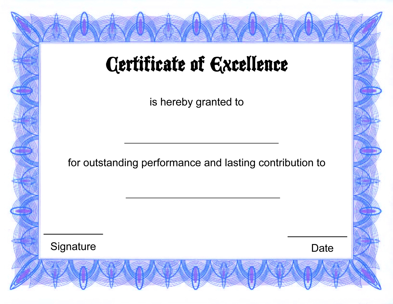 Free Printable Blank Award Certificate Templates | Mult Igry Inside Free Printable Blank Award Certificate Templates