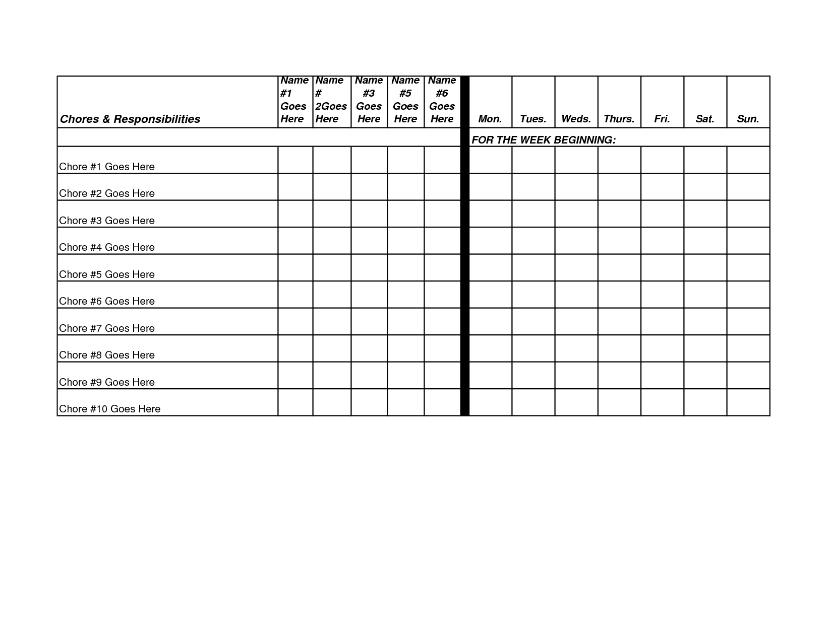 Free Printable Blank Charts | Scope Of Work Template For Blank Scheme Of Work Template