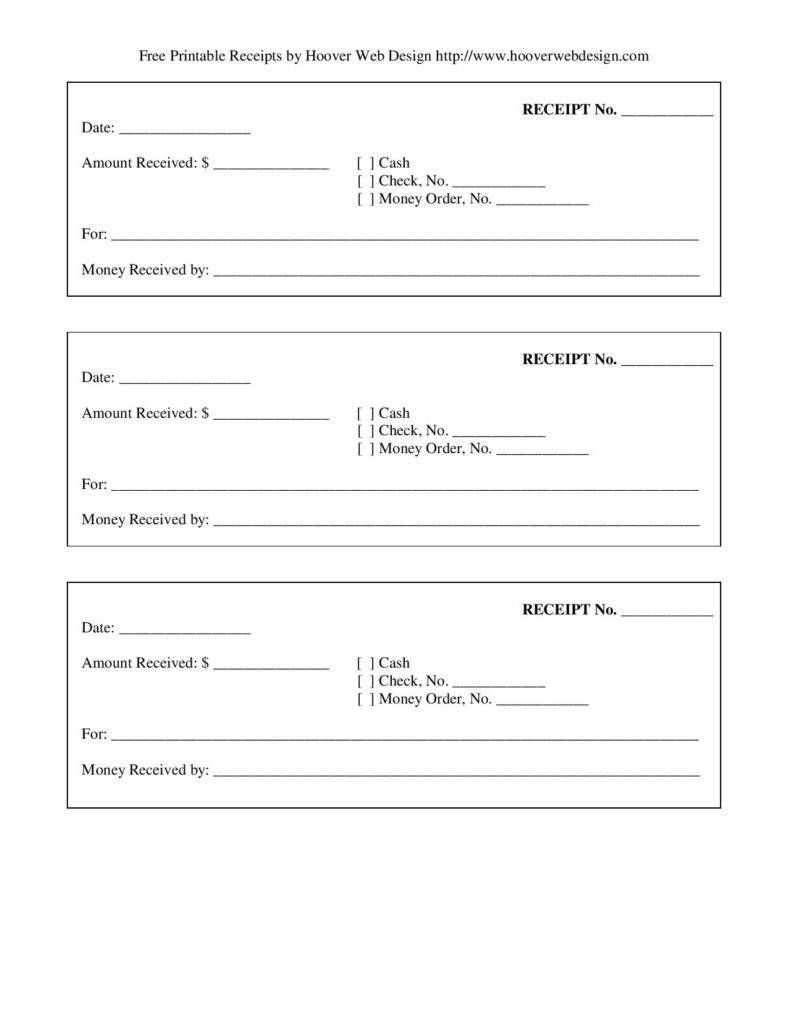 Free Printable Blank Receipt Form Template Page 001 Intended For Blank Money Order Template