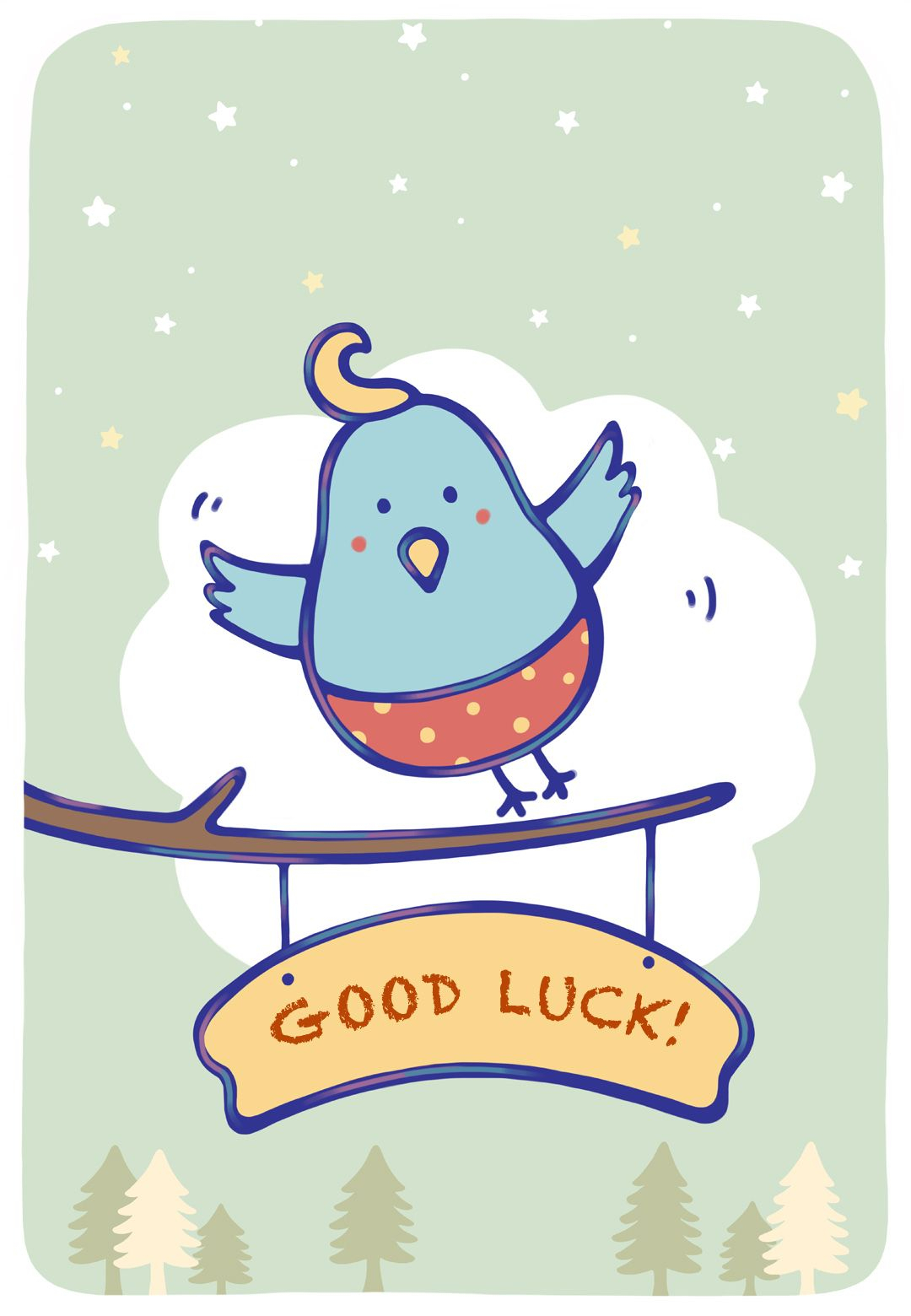 Free Printable Bluebird Of Happiness Greeting Card With Good Luck Card Template
