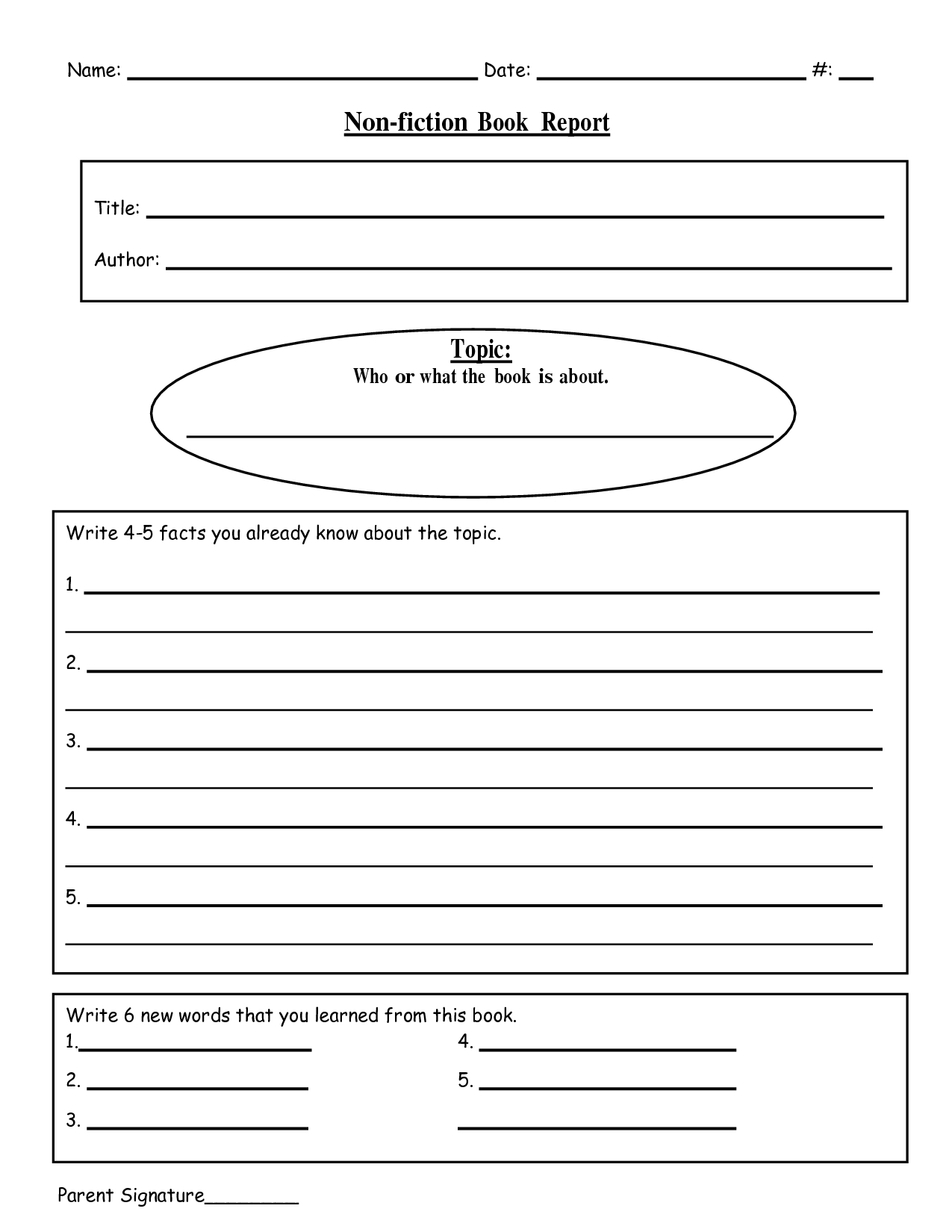 Free Printable Book Report Templates | Non Fiction Book Throughout Nonfiction Book Report Template