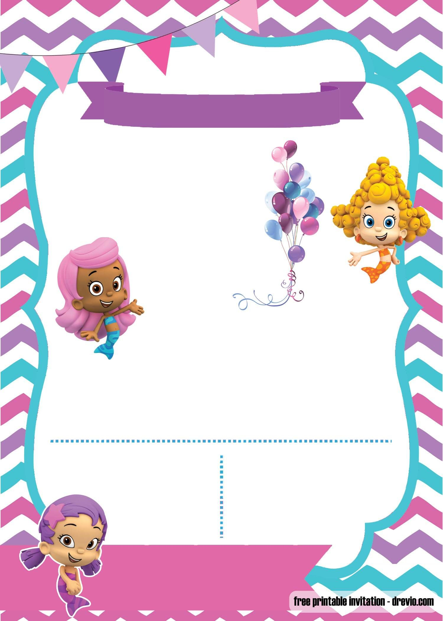 Free Printable Bubble Guppies Invitation Template | Free Throughout Bubble Guppies Birthday Banner Template