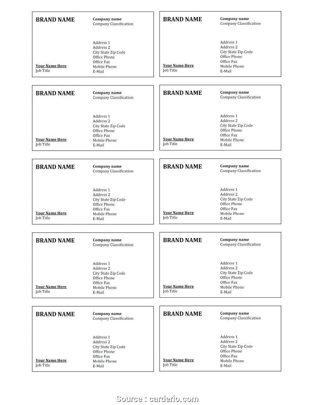 Free Printable Business Card Templates Cards Front And Back With Template For Cards In Word