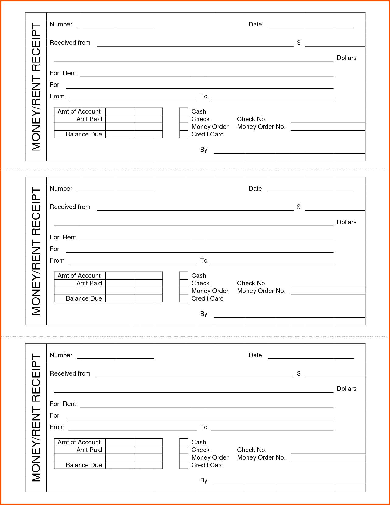 Free Printable Business Receipts Sales Receipt Blank In Blank Money Order Template