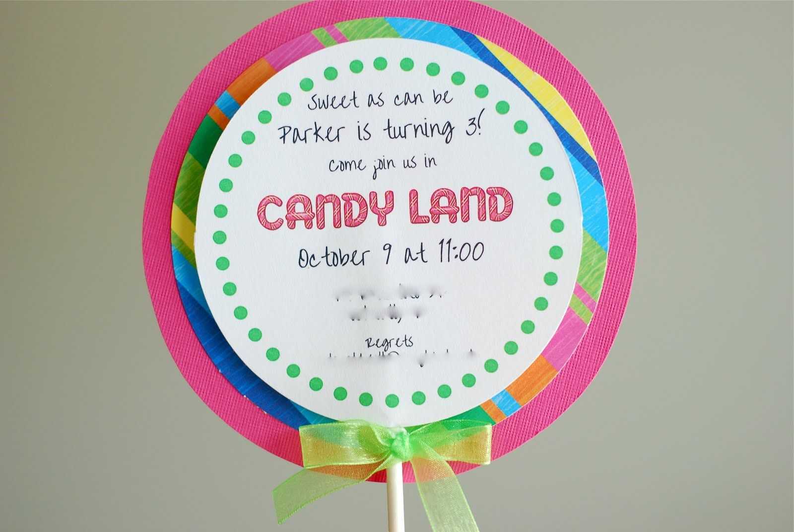 Free Printable Candyland Invitation Templates |  Than I With Regard To Blank Candyland Template