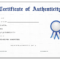 Free Printable Certificate Of Authenticity Templates | Mult With Regard To Free Art Certificate Templates