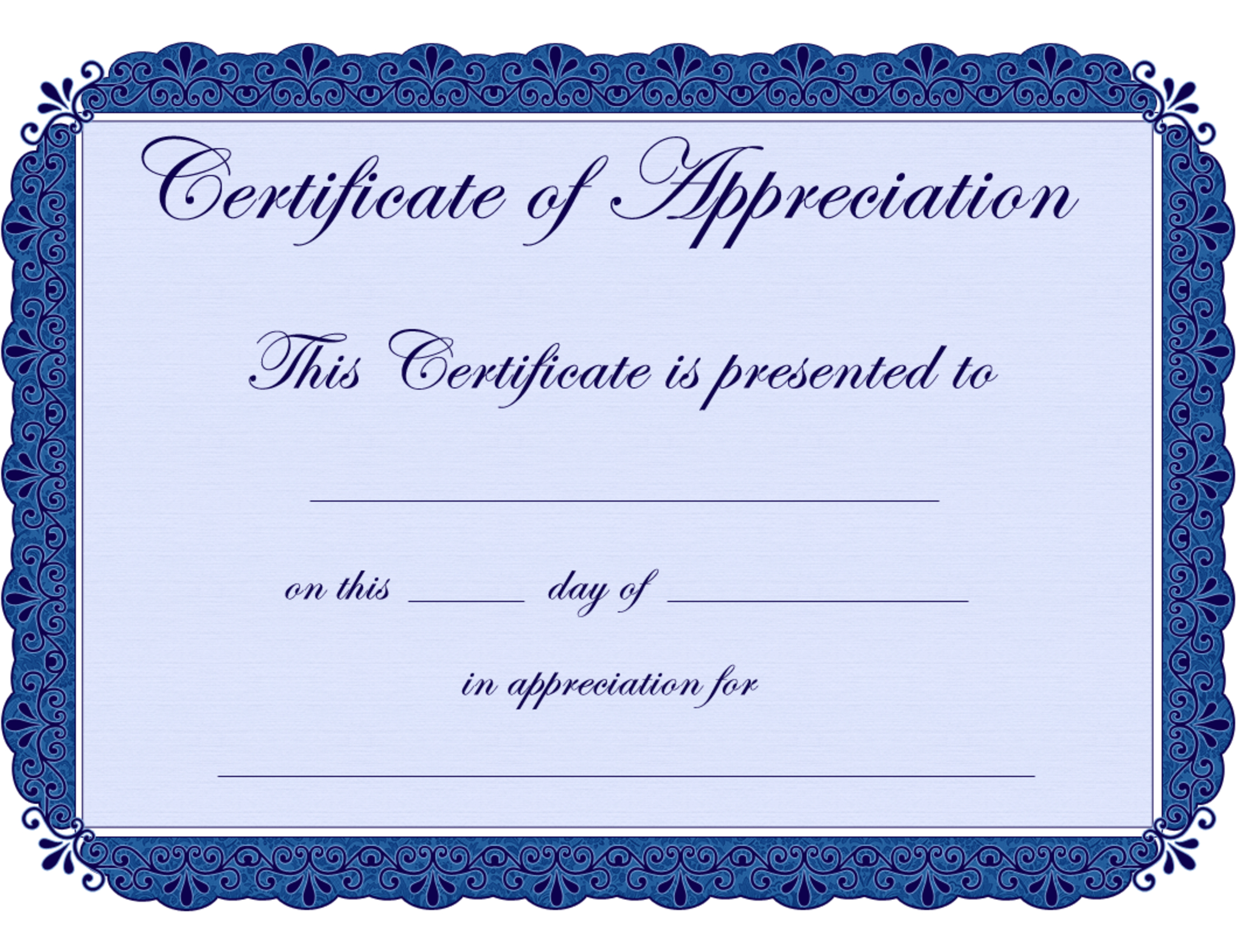 Free Printable Certificates Certificate Of Appreciation For Sample Certificate Of Recognition Template