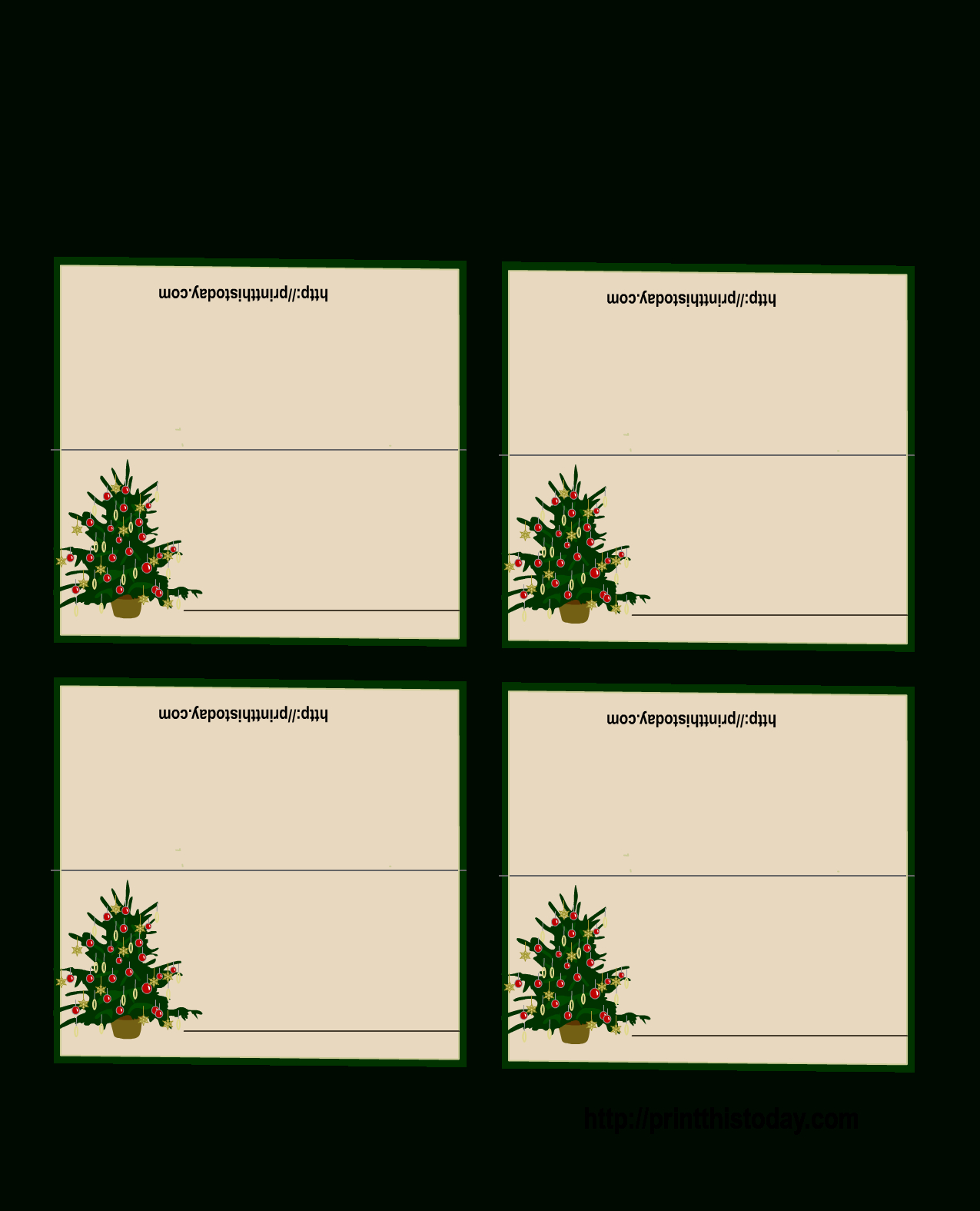 Free Printable Christmas Tree Place Cards | Free Christmas Inside Christmas Table Place Cards Template