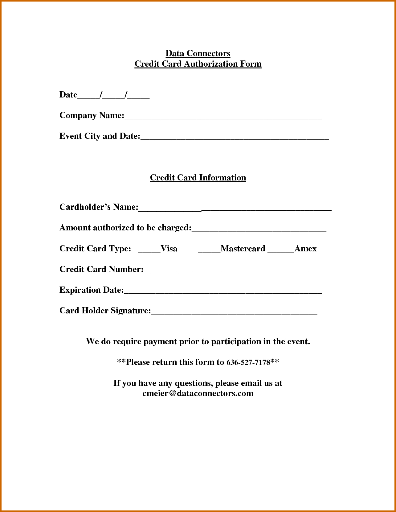 Free Printable Credit Card Authorization Form | Mult Igry Inside Credit Card Template For Kids