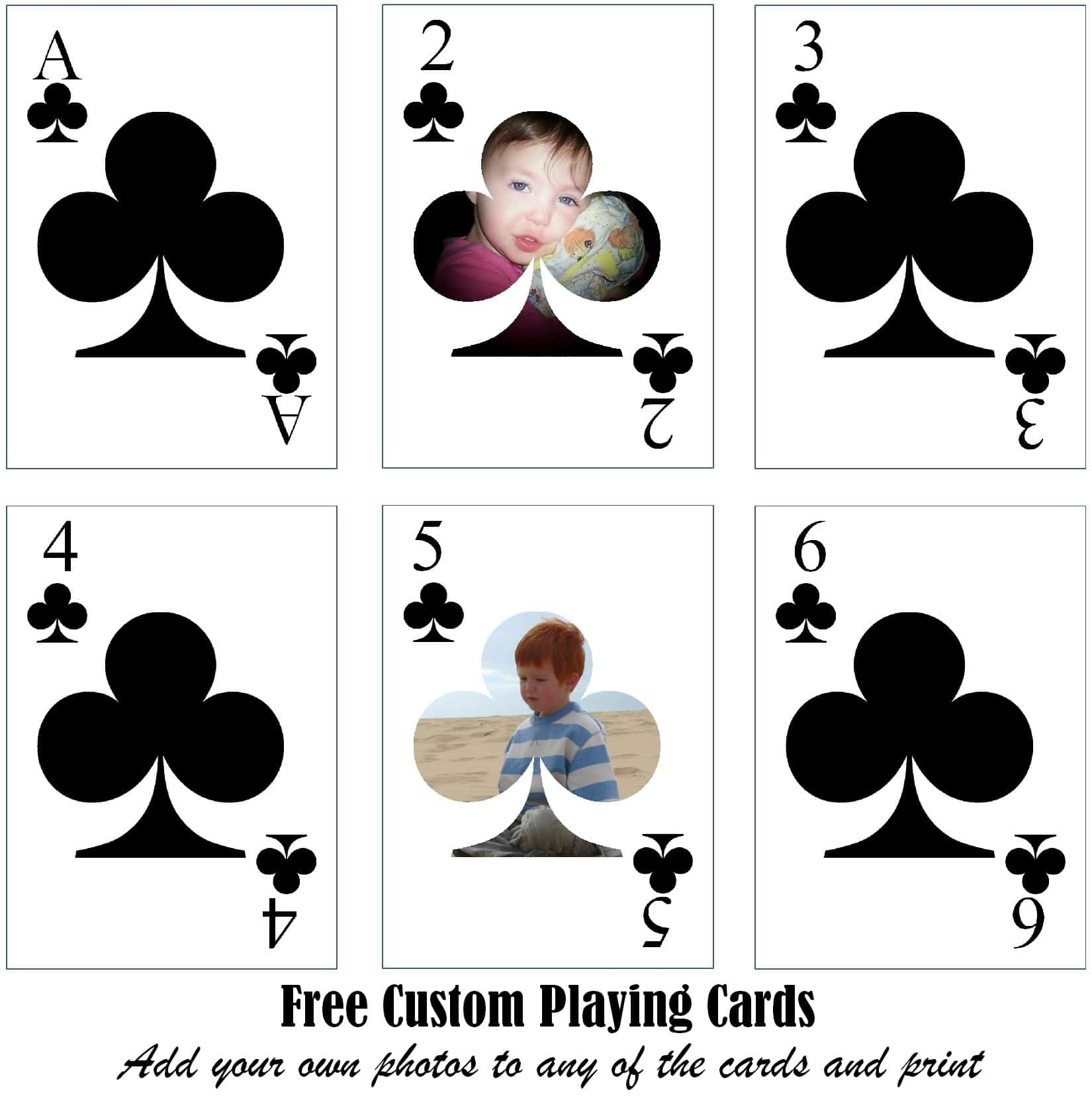 Free Printable Custom Playing Cards | Add Your Photo And/or Text Throughout Template For Playing Cards Printable