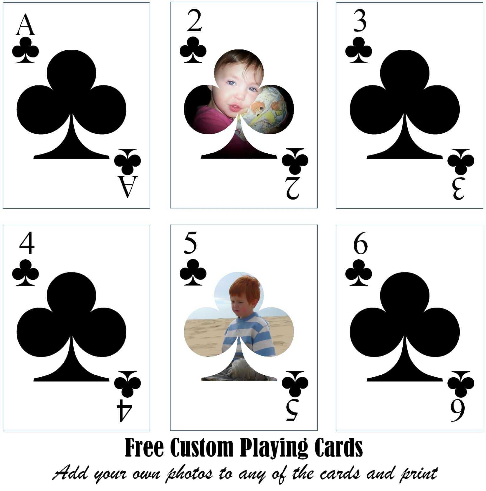 Free Printable Custom Playing Cards | Add Your Photo And/or Text Throughout Template For Playing Cards Printable