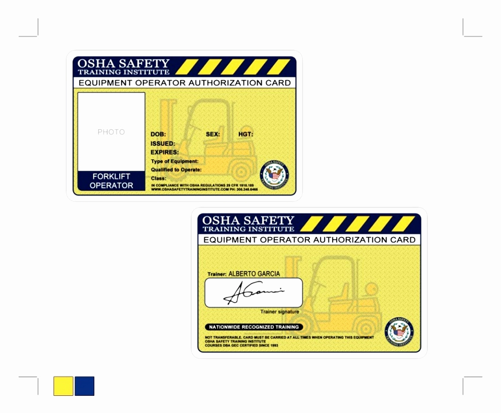 Free Printable Forklift License Template Then Forklift Inside Forklift Certification Card Template
