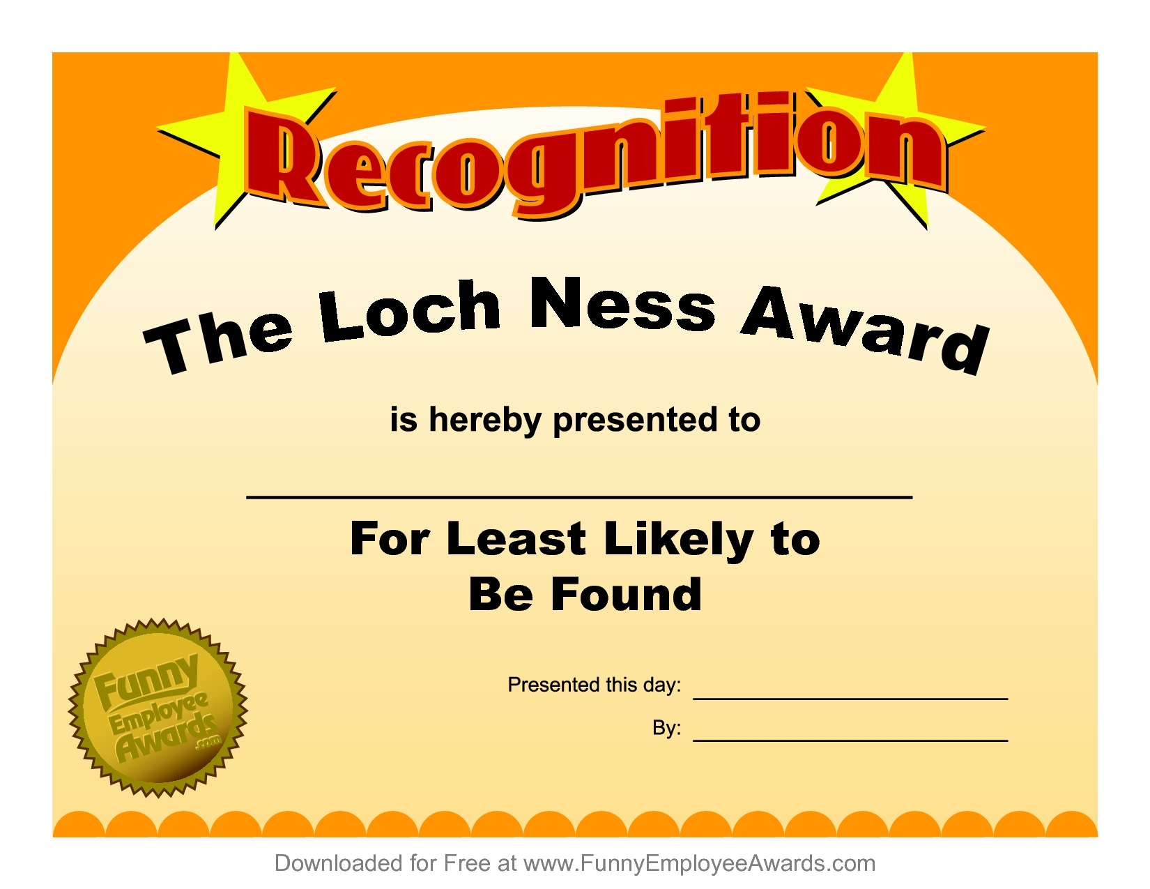 Free Printable Funny Awards – Corto.foreversammi Inside Free Printable Funny Certificate Templates