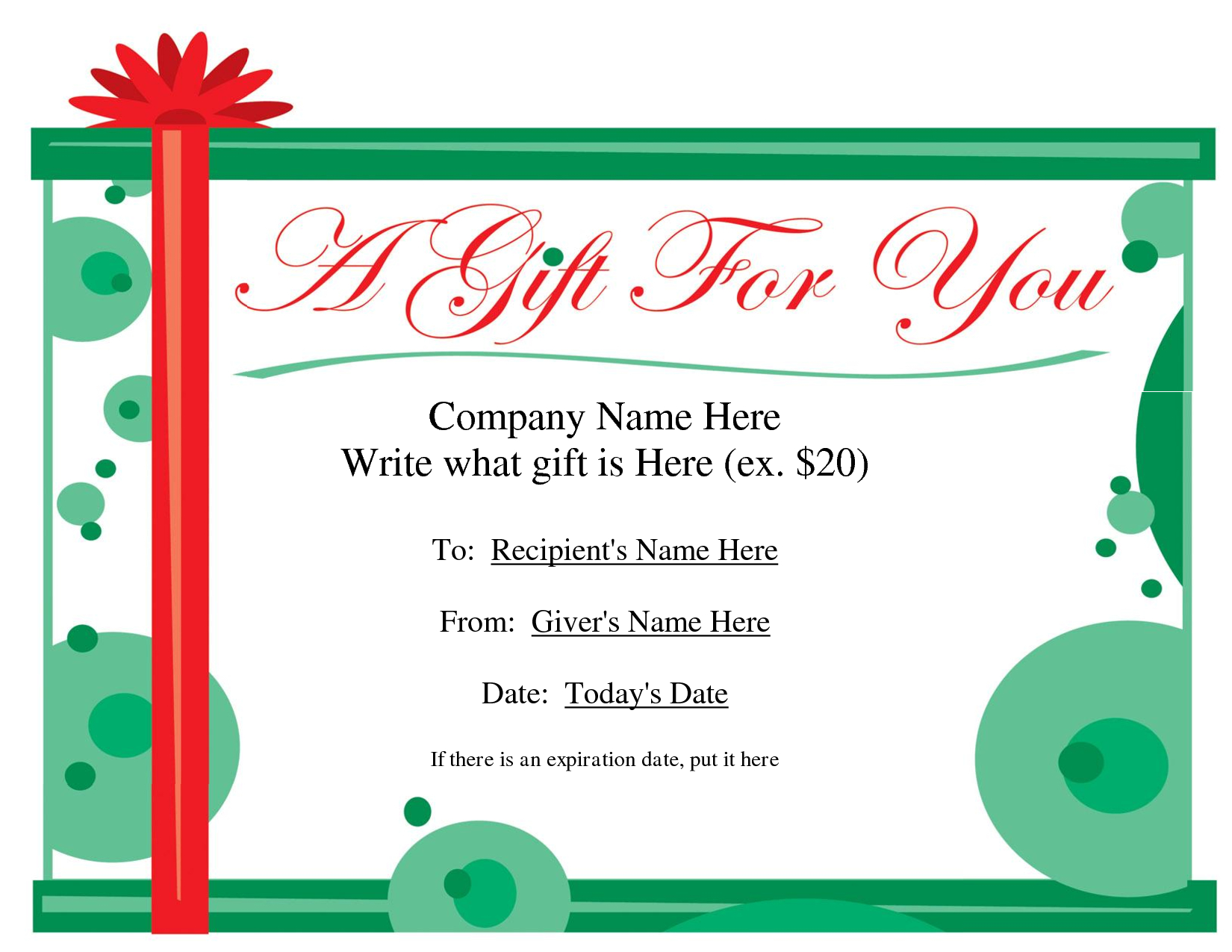 Free Printable Gift Certificate Template | Free Christmas Inside Dinner Certificate Template Free