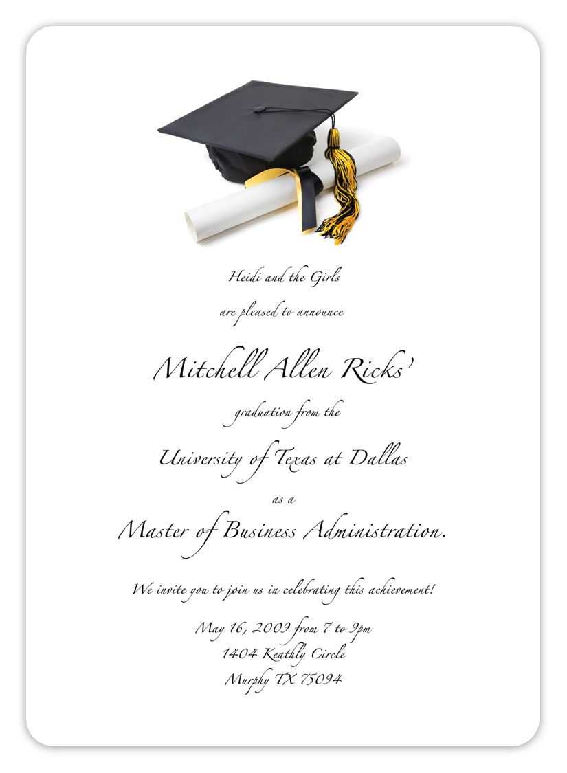 Free Printable Graduation Invitation Templates 2013 2017 Pertaining To Free Graduation Invitation Templates For Word