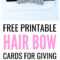 Free Printable Hair Bow Cards For Diy Hair Bows And For Headband Card Template