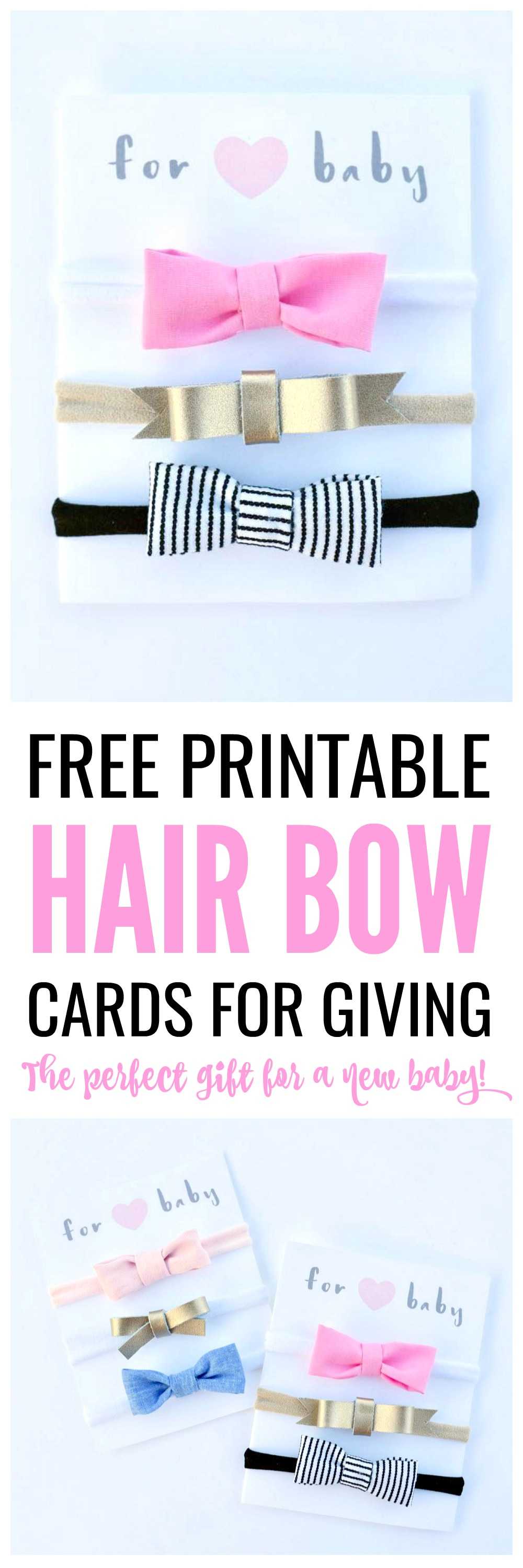 Free Printable Hair Bow Cards For Diy Hair Bows And For Headband Card Template