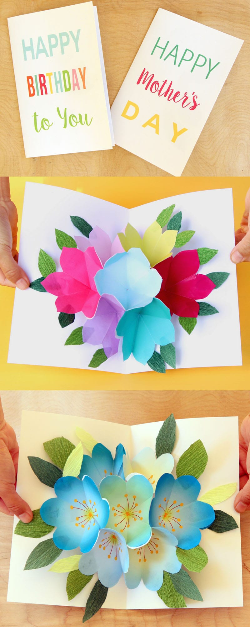 Free Printable Happy Birthday Card With Pop Up Bouquet – A Intended For Free Printable Pop Up Card Templates