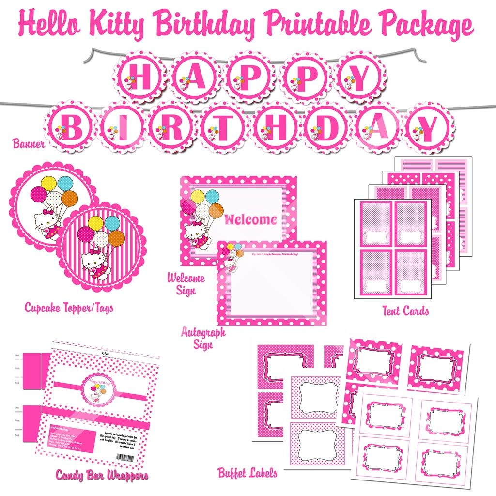 Free Printable Hello Kitty 1St Birthday Invitations Intended For Hello Kitty Birthday Banner Template Free