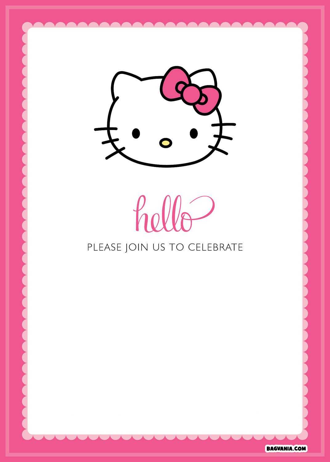 Free Printable Hello Kitty Birthday Invitations – Bagvania With Regard To Hello Kitty Birthday Card Template Free