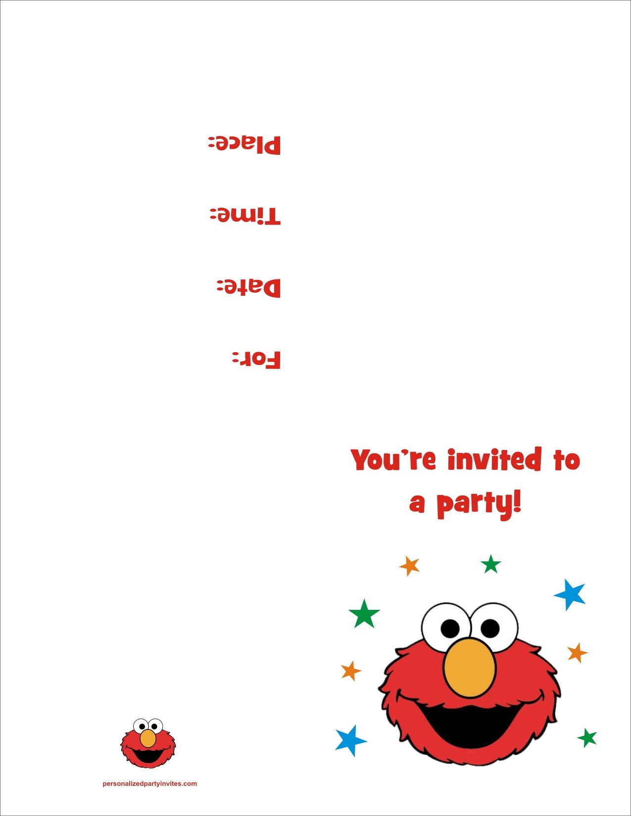 Free Printable Invatations Elmo Birthday Party Invitation With Regard To Elmo Birthday Card Template