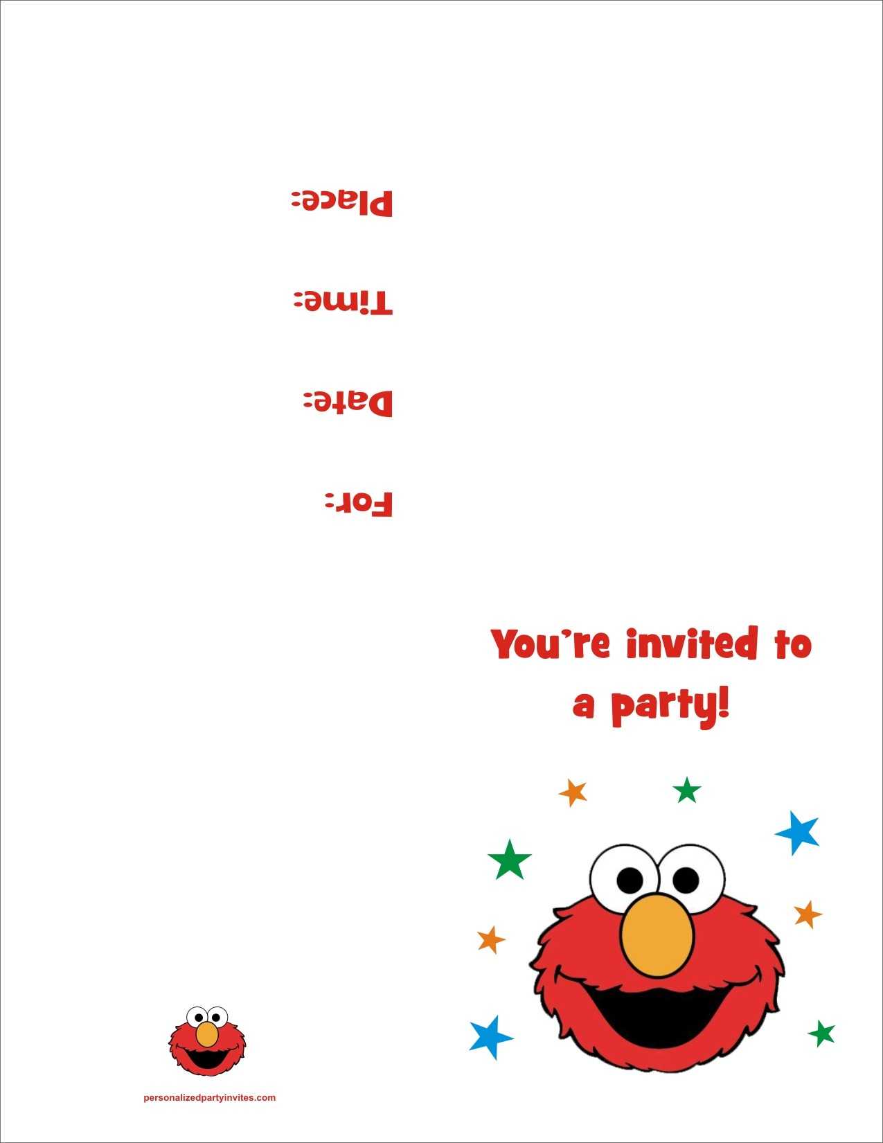 Free Printable Invatations Elmo Birthday Party Invitation With Regard To Elmo Birthday Card Template