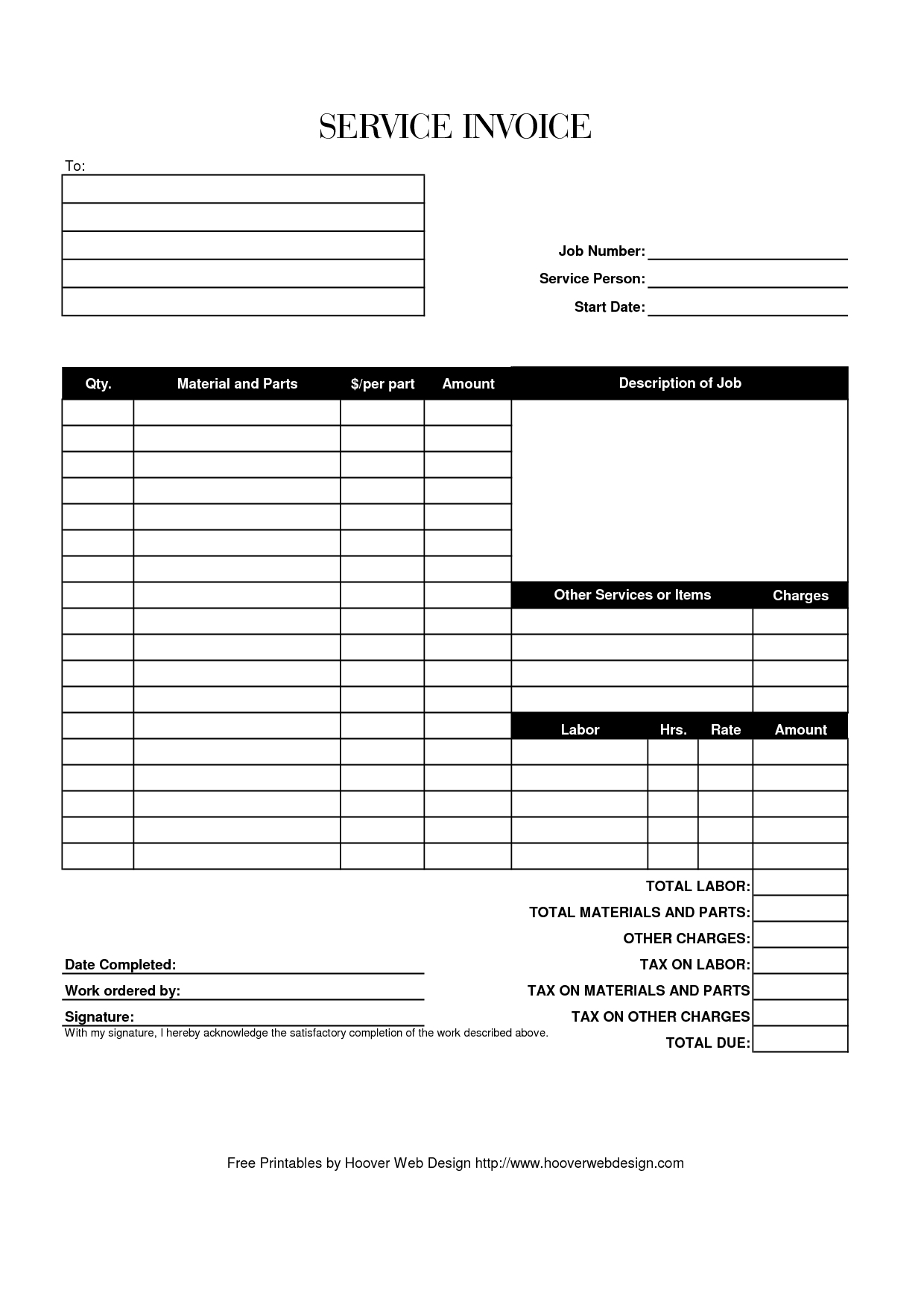 Free Printable Invoice Template Microsoft Word Intended For Free Printable Invoice Template Microsoft Word