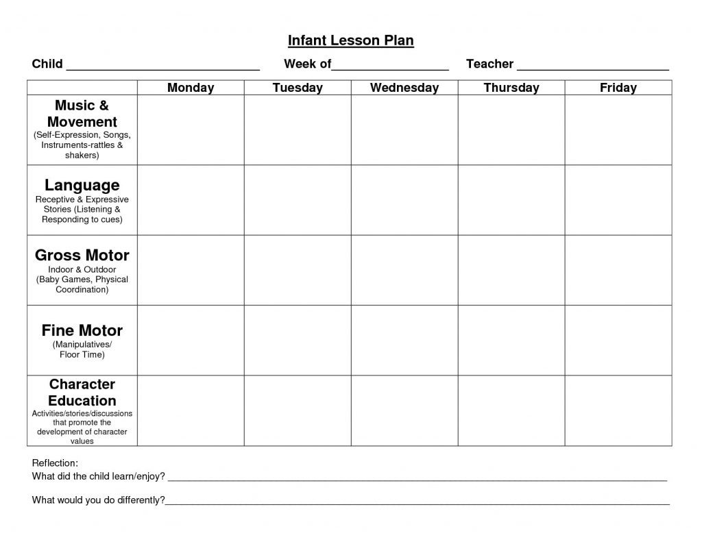 Free Printable Lesson Plans Plan Template New This Blank In Blank Preschool Lesson Plan Template