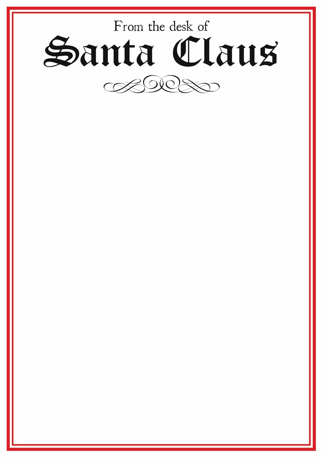 Free Printable Letter From Santa Template Word Collection Regarding Blank Letter From Santa Template
